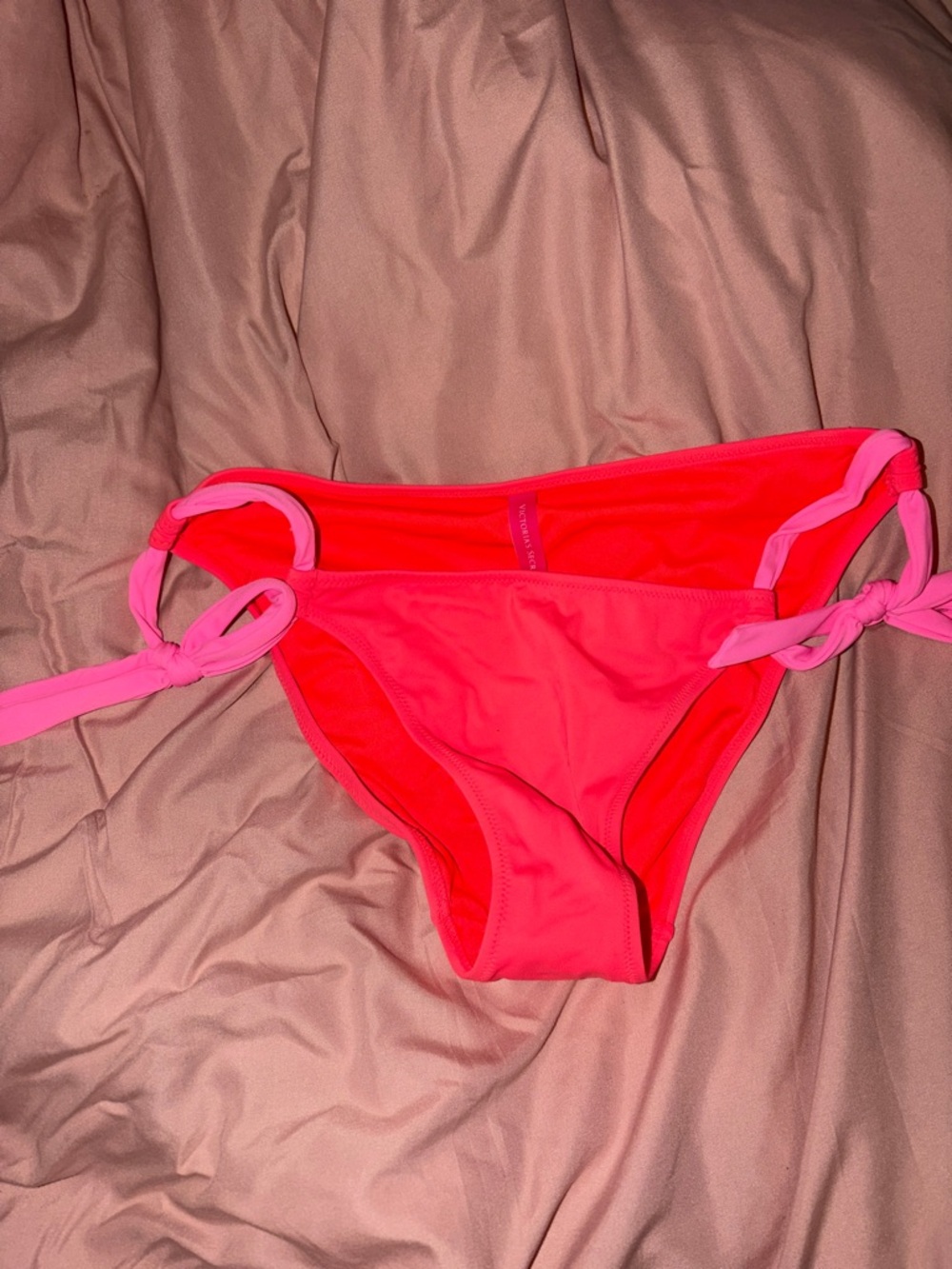 Victoria's Secret Neon Pink and Hot Pink Tie-Side Bikini Bottoms